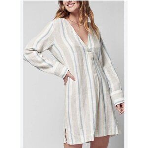 Faherty Beach Days Linen Dress Tunic Sz‎ XL boho Coastal Beachy Natural Fibers
